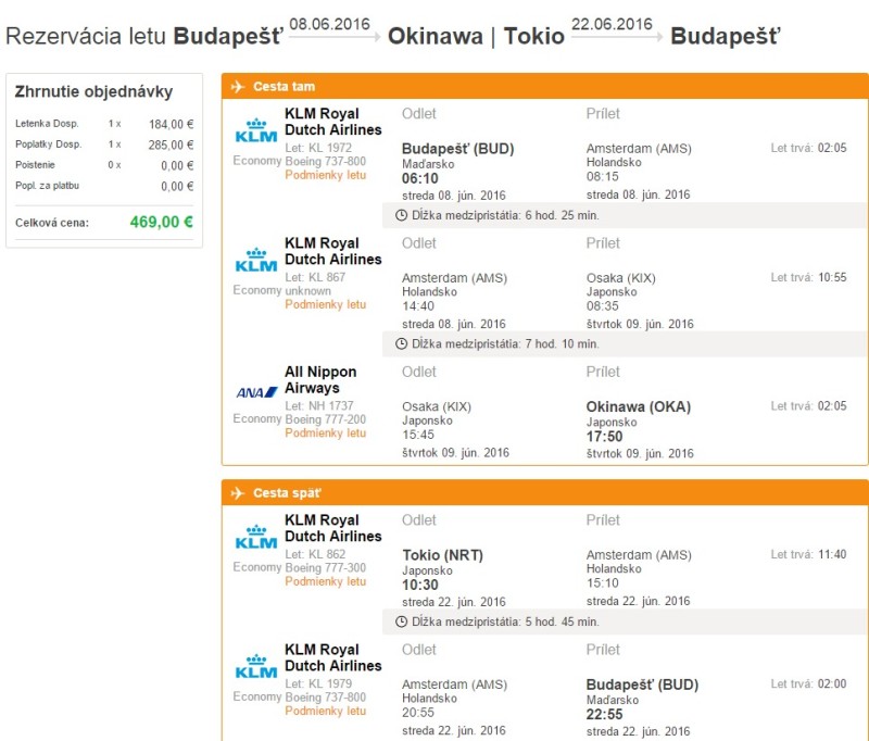 Letenky Budapešť – Okinawa / Tokio – Budapešť od 469€.