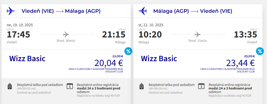 Španielsko - Malaga z Viedne s letenkami od 44 eur