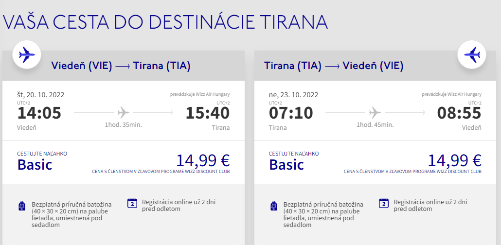 ALBÁNSKO - Tirana z Viedne počas jesene s letenkami od 30 eur