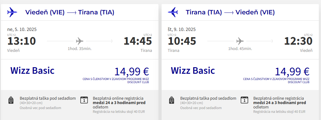 ALBÁNSKO - Tirana z Viedne s letenkami od 30 eur 