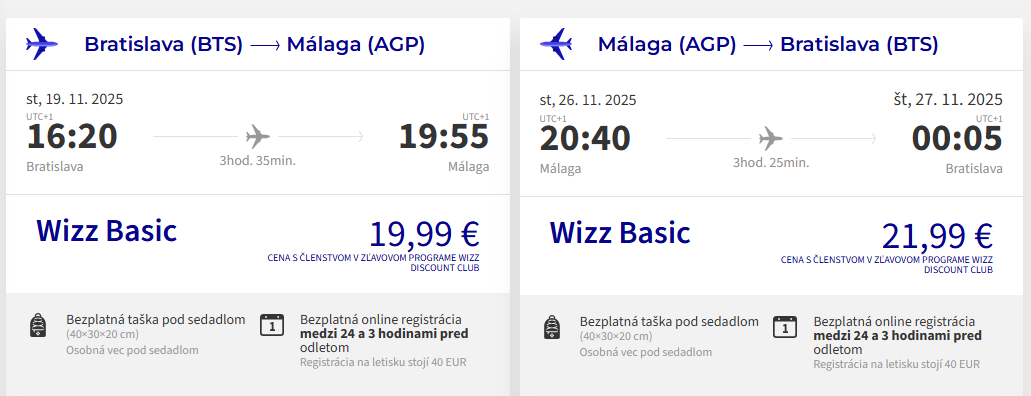 ANDALÚZIA Z BRATISLAVY - Malaga v jesenných termínoch od 42 eur