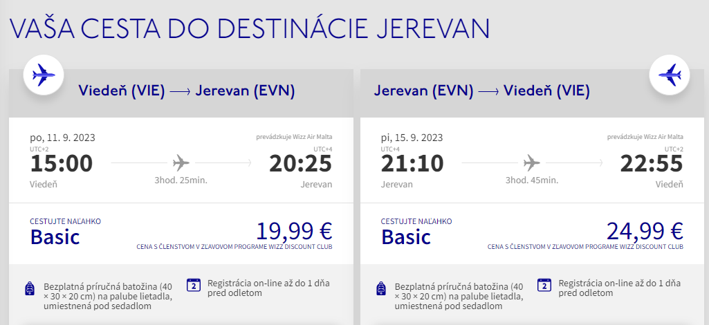 ARMÉNSKO - Jerevan z Viedne s letenkami od 45 eur