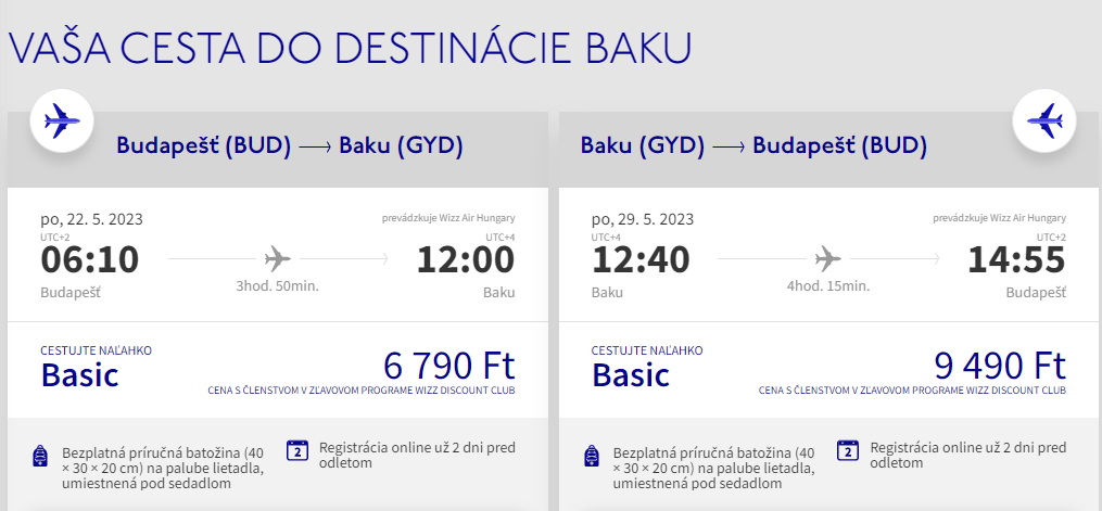 AZERBAJDŽAN - Baku z Budapešti s letenkami od 44 eur