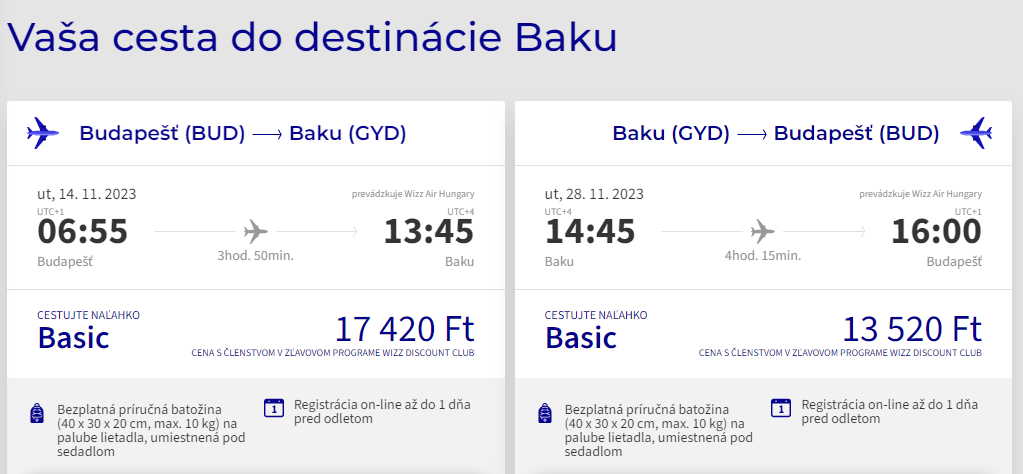 AZERBAJDŽAN - Baku z Budapešti s letenkami od 81 eur