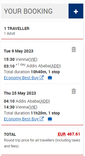 Addis Abeba z Viedne s letenkami od 468 eur