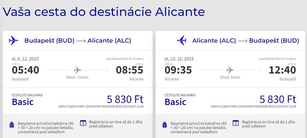 Alicante z Budapešti koncom roka s letenkami od 31 eur