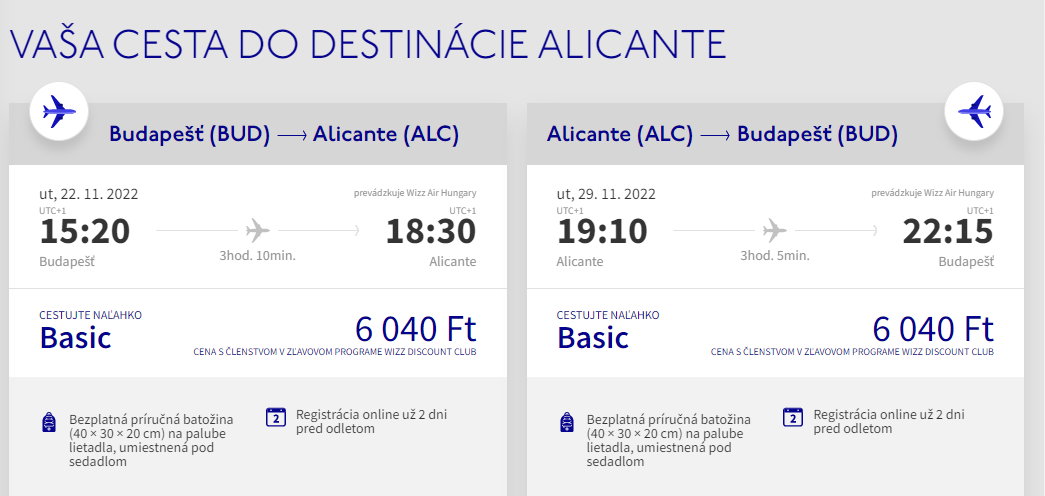 Alicante z Budapešti s letenkami od 30 eur