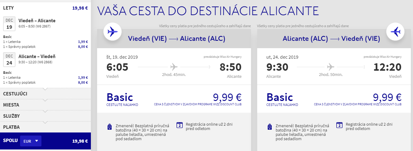 Alicante z Viedne s letenkami od 20 eur