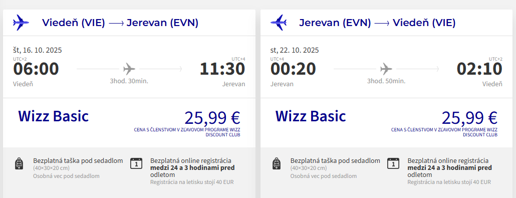 Arménsko - Jerevan z Viedne s letenkami od 52 eur