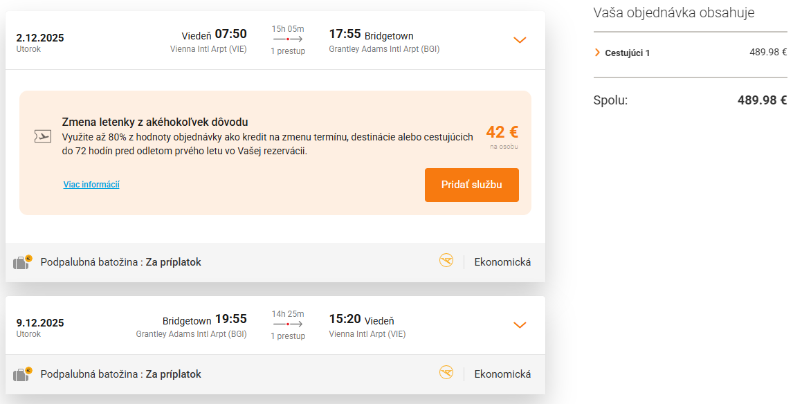 Barbados z Viedne s letenkami od 499 eur