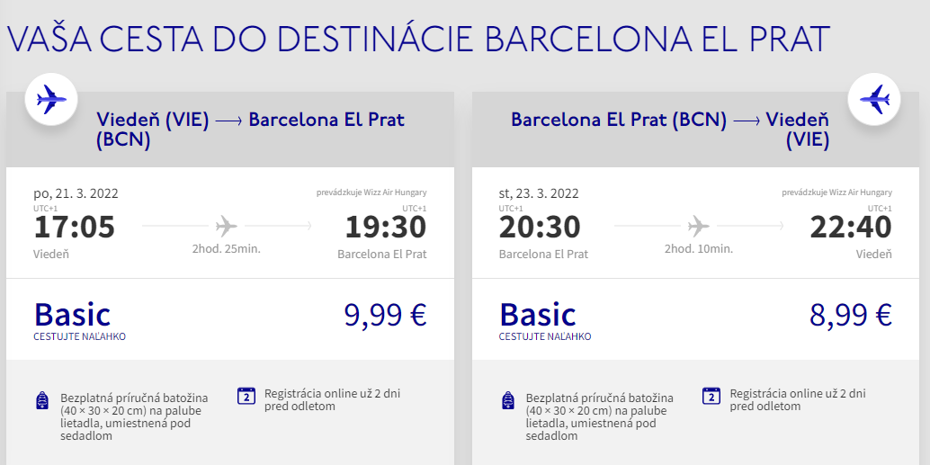 Barcelona z Viedne koncom zimy s letenkami od 19 eur