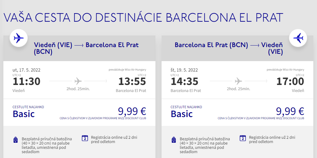 Barcelona z Viedne v májových termínoch s letenkami od 20 eur