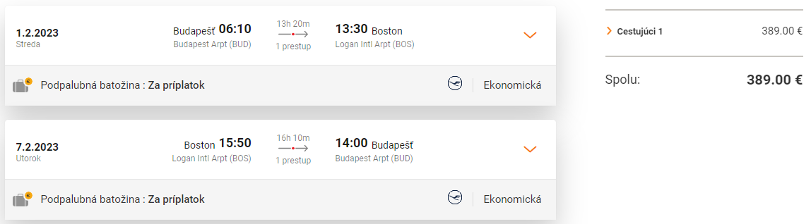 Boston z Budapešti s letenkami od 389 eur