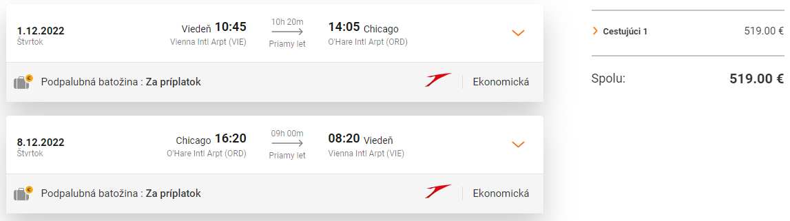 Chicago s Austrian Airlines. Priame lety z Viedne s letenkami od 519 eur