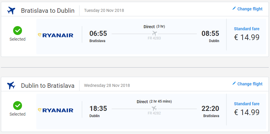 Dublin z Bratislavy v novembrových termínoch s letenkami od 30 eur