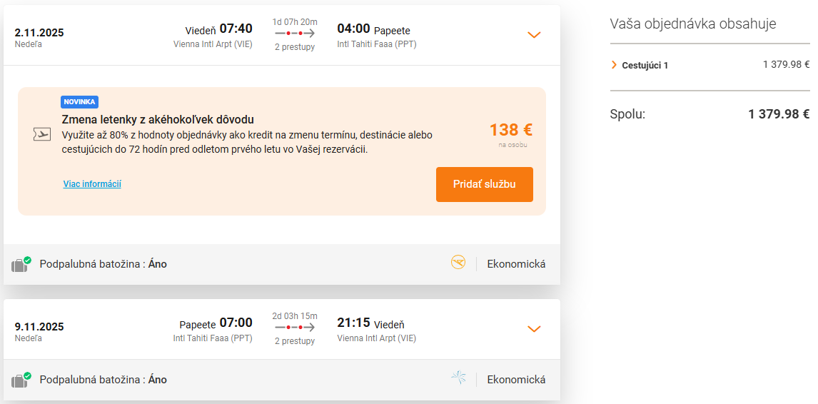 FRANCÚZSKA POLYNÉZIA - Tahiti z Viedne s letenkami od 1380 eur