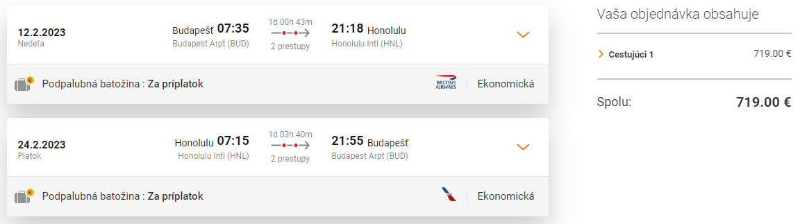 Honolulu z Budapešti s letenkami od 719 eur
