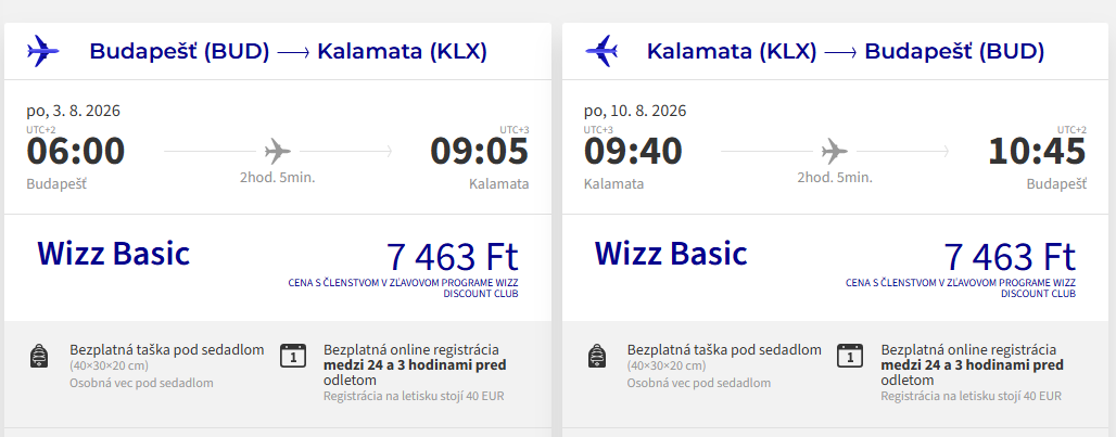 KALAMATA CEZ LETNÉ PRÁZDNINY - Letenky z Budapešti od 42 eur