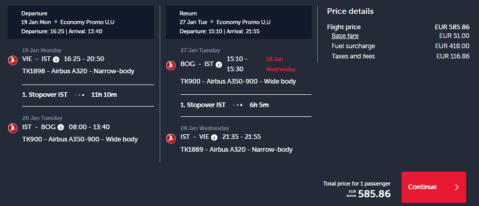 KOLUMBIA - Bogota z Viedne s letenkami od 586 eur