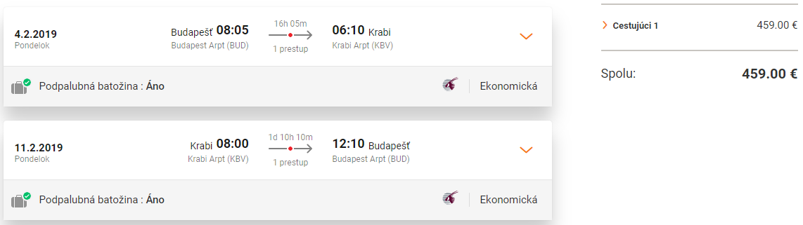 Krabi s Budapešti s Qatar Airways od 459 eur
