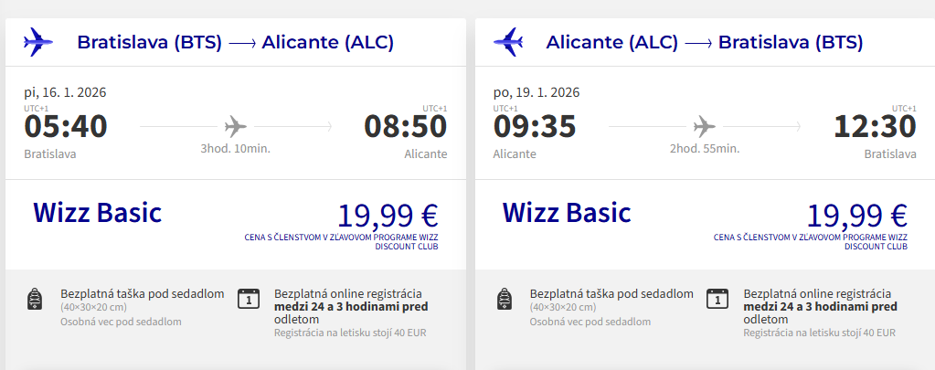 LETENKY DO ŠPANIELSKA - Alicante z Bratislavy aj na predĺžený víkend od 40 eur