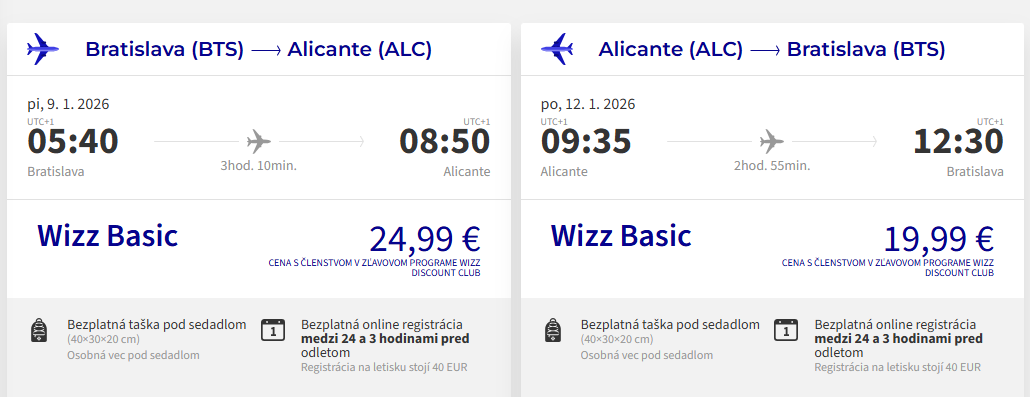 LETENKY DO ŠPANIELSKA - Alicante z Bratislavy aj na predĺžený víkend od 45 eur