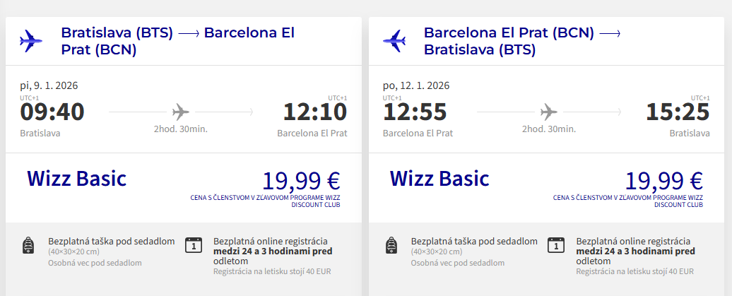 LETENKY DO ŠPANIELSKA - Barcelona z Bratislavy od 40 eur