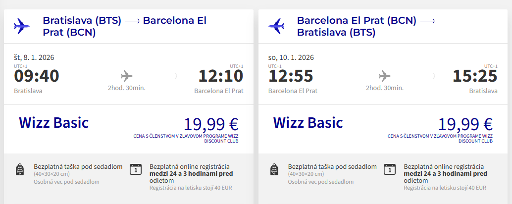 LETENKY DO ŠPANIELSKA - Barcelona z Bratislavy od 40 eur