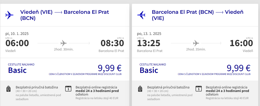 LETENKY DO ŠPANIELSKA - Barcelona z Viedne aj na predĺžený víkend od 20 eur
