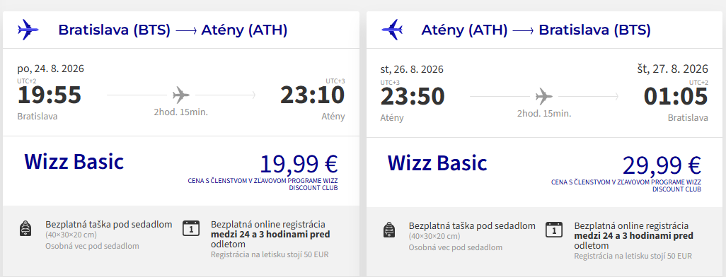 LETENKY DO GRÉCKA - Atény z Bratislavy od 50 eur