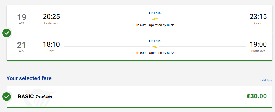 LETENKY DO GRÉCKA - Korfu z Bratislavy v jarných termínoch od 30 eur