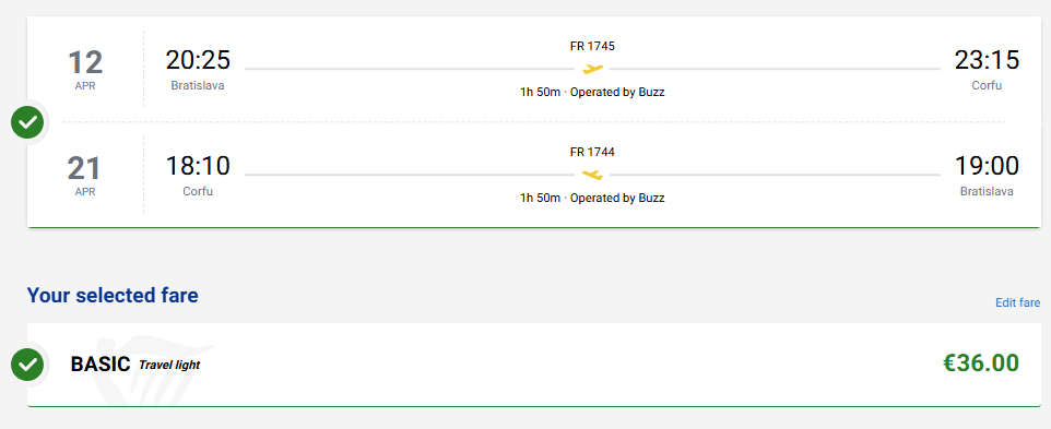 LETENKY DO GRÉCKA - Korfu z Bratislavy v jarných termínoch od 36 eur