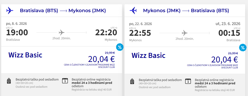 LETENKY DO GRÉCKA - Ostrov Mykonos z Bratislavy od 40 eur