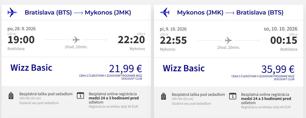 LETENKY DO GRÉCKA - Ostrov Mykonos z Bratislavy od 58 eur