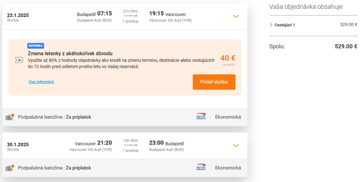 LETENKY DO KANADY - Vancouver z Budapešti začiatkom roka od 529 eur