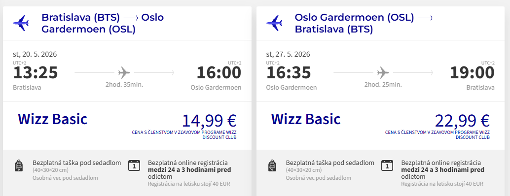 LETENKY DO NÓRSKA - Oslo z Bratislavy v májových termínoch od 38 eur