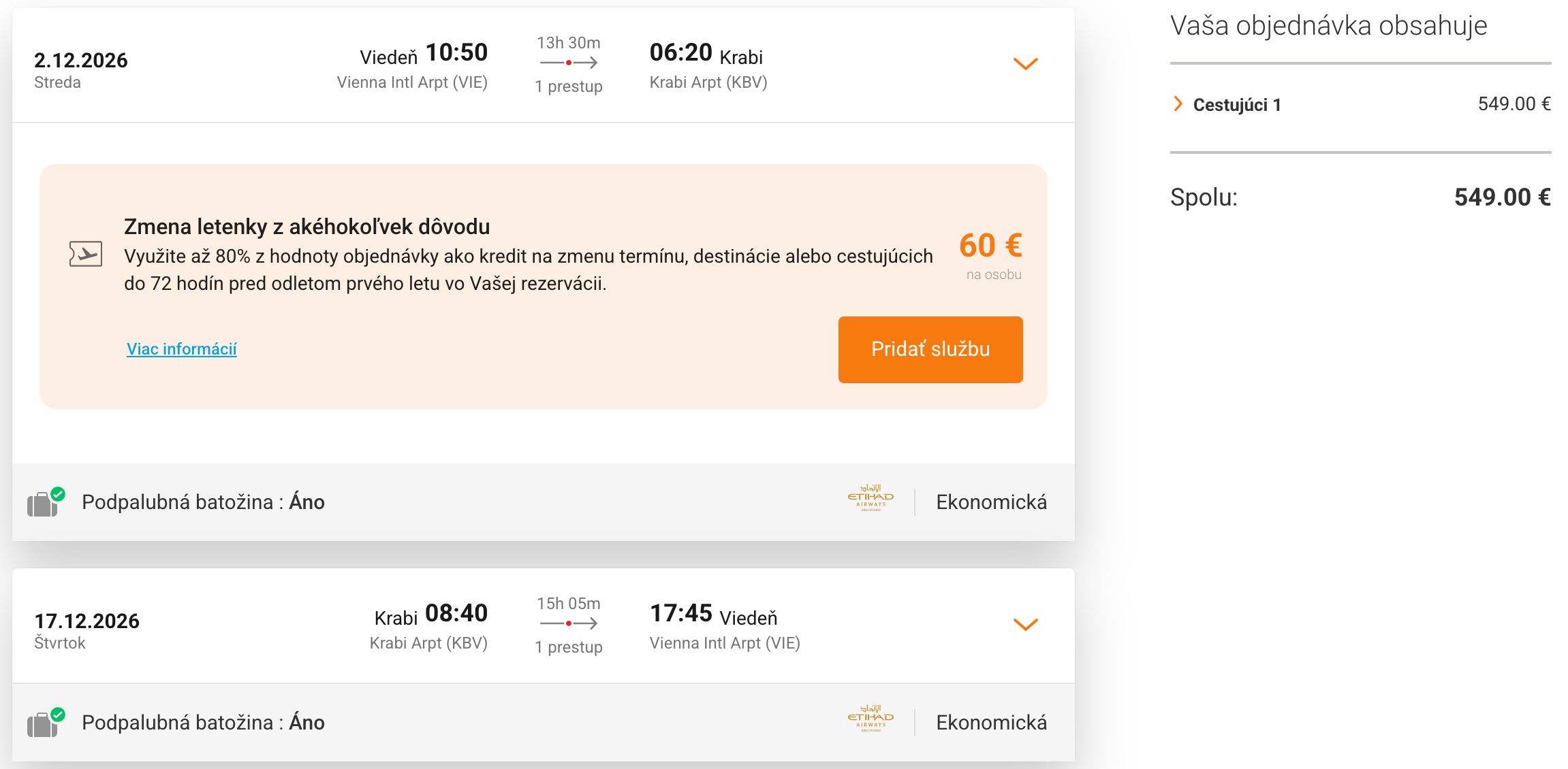 LETENKY DO THAJSKA - Krabi z Viedne od 549 eur