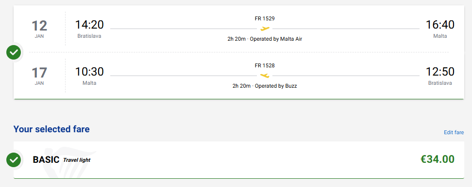 LETENKY NA MALTU - Luqa z Bratislavy od 34 eur