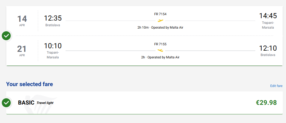 LETENKY NA SICÍLIU - Trapani z Bratislavy v jarných termínoch od 30 eur