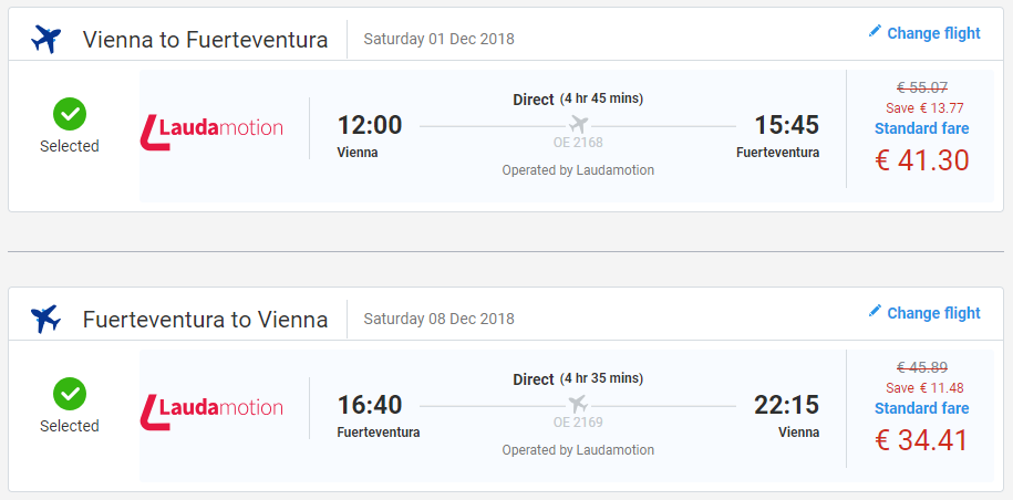 Letenky na Fuerteventura z Viedne od 76 eur