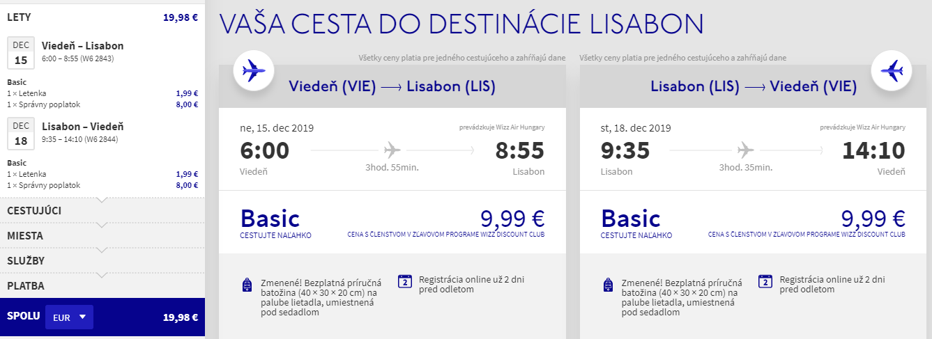 Lisabon z Viedne koncom roka s letenkami od 20 eur