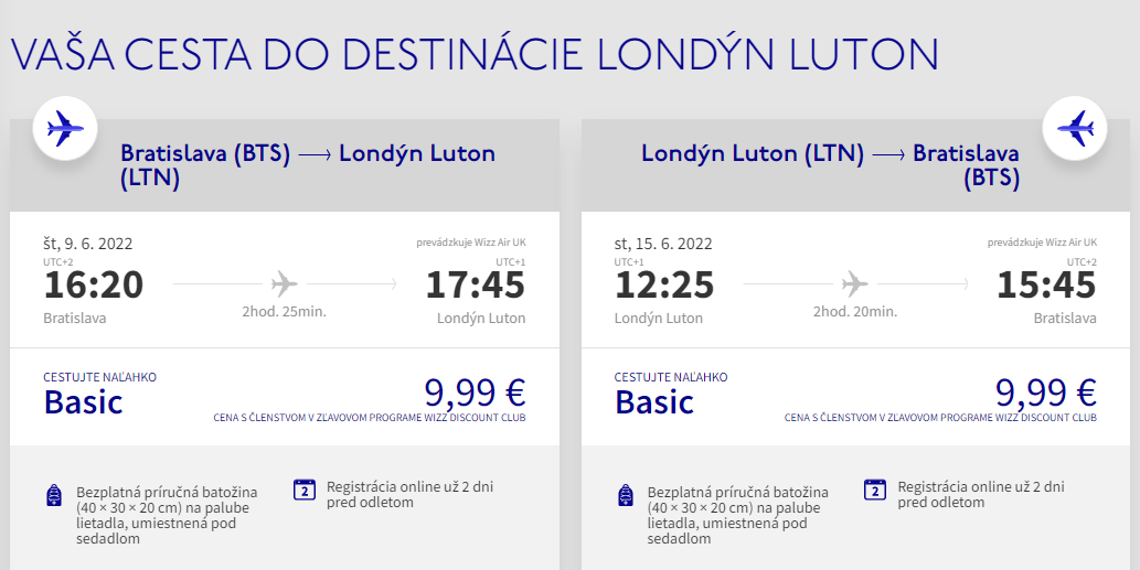 Londýn z Bratislavy v júnových termínoch s letenkami od 20 eur