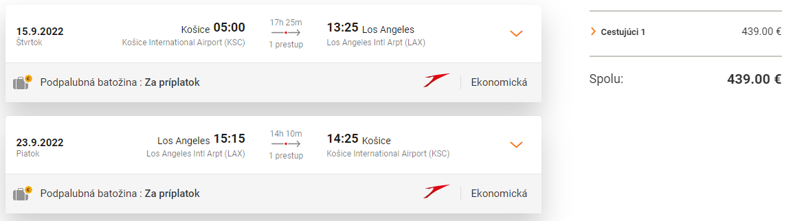 Los Angeles z Košíc s Austrian Airlines už od 439 eur