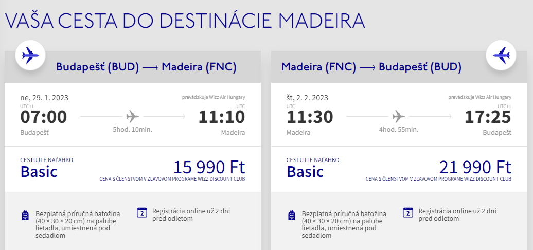 MADEIRA - Funchal z Budapešti s letenkami od 96 eur