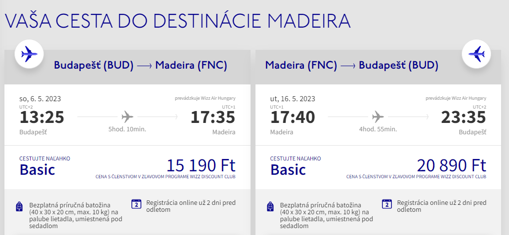 MADEIRA - Funchal z Budapešti s letenkami od 97 eur