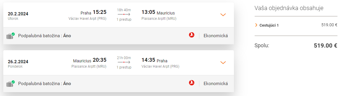 MAURÍCIUS - Spiatočné letenky z Prahy od 519 eur