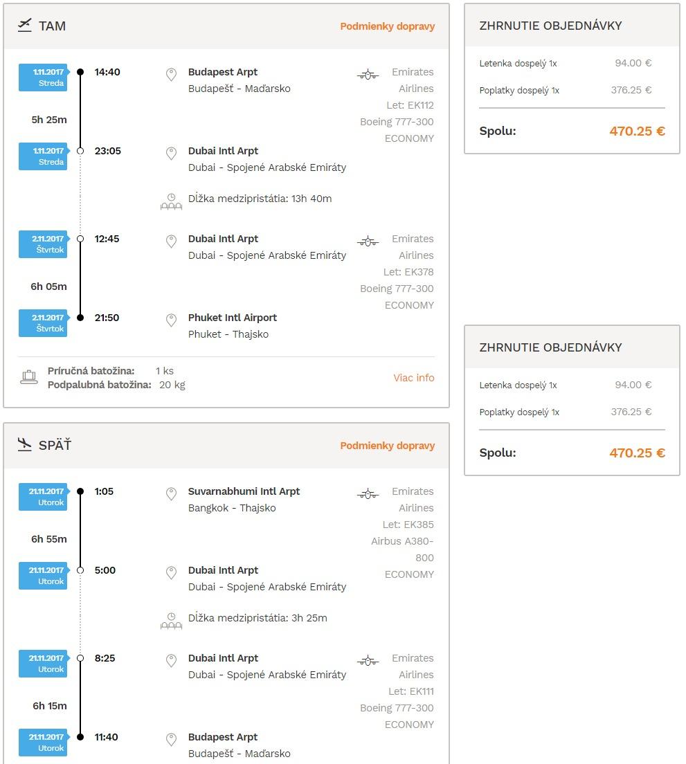 Multi-city leteniek z Budapešti na Phuket a s návratom z Bangkoku od 469 eur