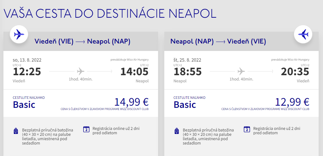 Neapol v augustových termínoch s letenkami z Viedne od 28 eur