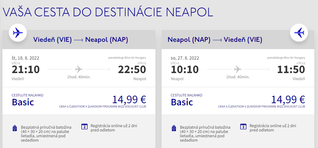 Neapol v augustových termínoch s letenkami z Viedne od 30 eur