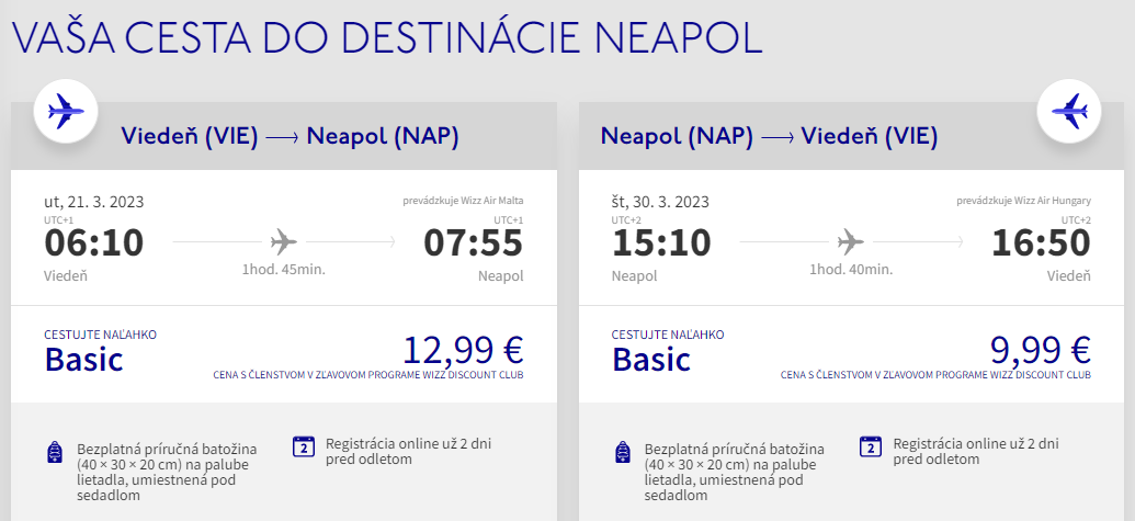 Neapol z Viedne s letenkami od 23 eur